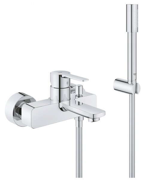 Jednopáková nástěnná vanová a sprchová baterie Grohe Lineare stříbrná