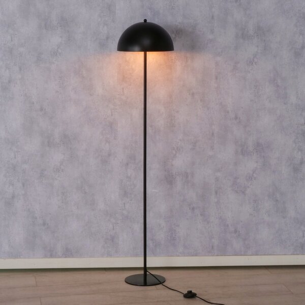 STOJACÍ LAMPA ČERNÁ KOVOVÁ 30 X 140 CM ENERGETICKY ÚSPORNÁ MINIMALISTICKÁ