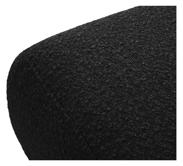 Černý taburet z textilie bouclé Molino – Micadoni Home