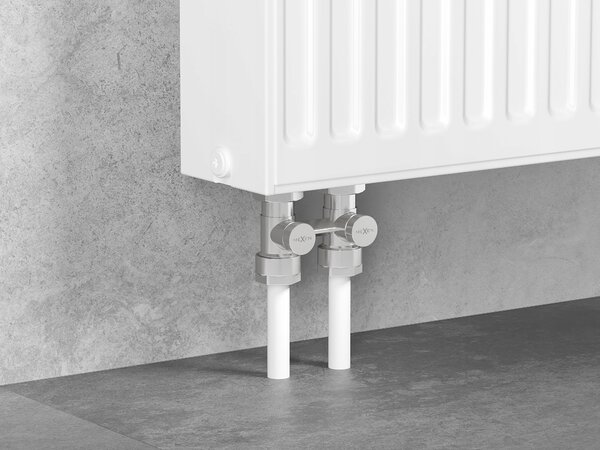 MEXEN Přímý ventil 1/2" x 16 mm dvoutrubkový DN50 pro radiátor, nikl