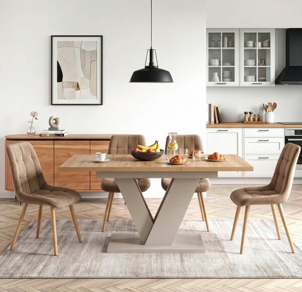 JAKS Rozkládací jídelní stůl Clark 120–160 cm dub Artisan / kašmír