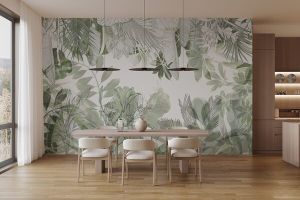 Fototapeta Botanická krása v jemné zelené, Přírodní fototapety, Populární fototapety, w08823 - Tapeko.co.cz
