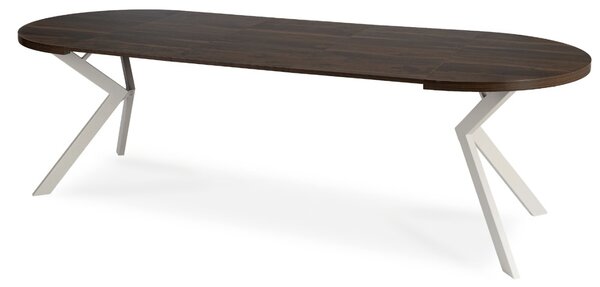 JAKS Kulatý rozkládací jídelní stůl Lukas 100–250 cm ořech / kašmír