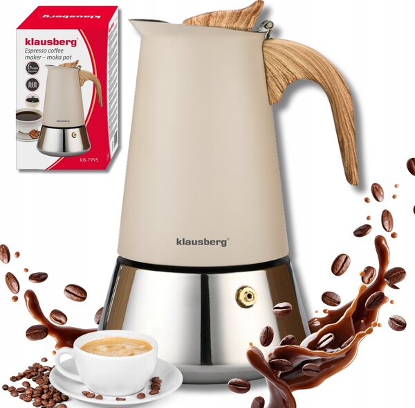 Nerezový kávovar na espresso 600ml 12 šálků Klausberg