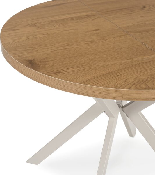 JAKS Kulatý rozkládací jídelní stůl Lukas 100–250 cm dub / kašmír