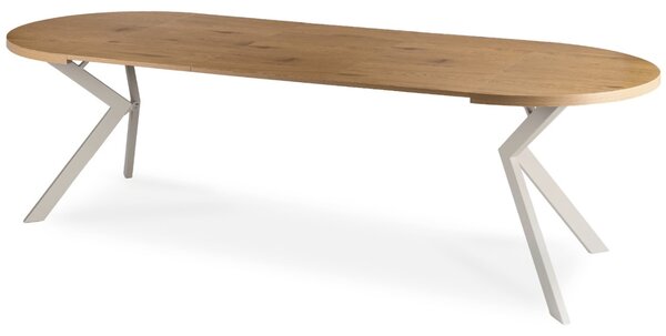 JAKS Kulatý rozkládací jídelní stůl Lukas 100–250 cm dub / kašmír