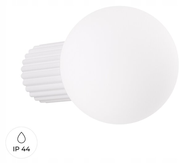 Koupelnové nástěnné svítidlo, kulaté, matná bílá, IP44, halogenové, Sollux