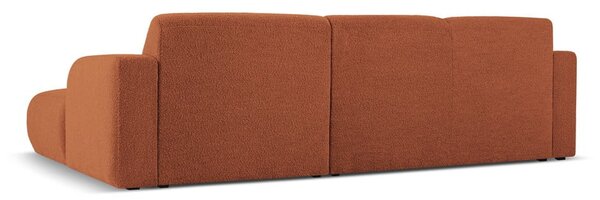Hnědá rohová pohovka z textilie bouclé (pravý roh) Molino – Micadoni Home
