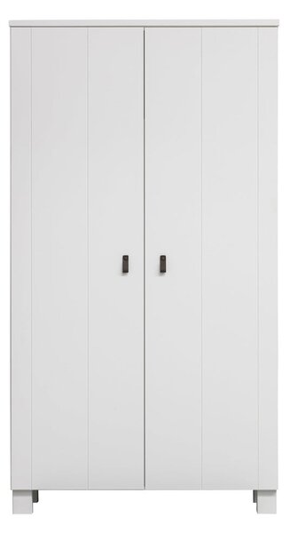 Bílá šatní skříň z borovicového dřeva 111x202 cm Ties – WOOOD
