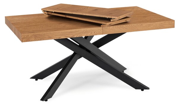 JAKS Rozkládací jídelní stůl Hampton 160–240 cm černý / zlatý dub