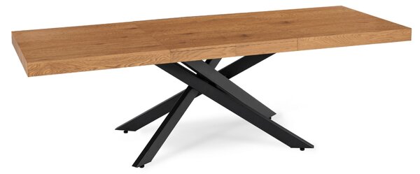 JAKS Rozkládací jídelní stůl Hampton 160–240 cm černý / zlatý dub