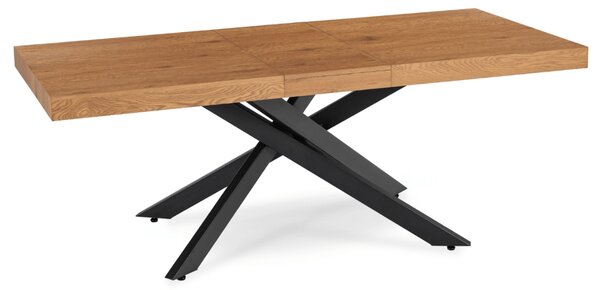JAKS Rozkládací jídelní stůl Hampton 160–240 cm černý / zlatý dub