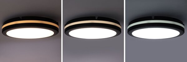SOLIGHT GARI LED stropní osvětlení černé 26W 2340lm 3CCT IP65 30cm