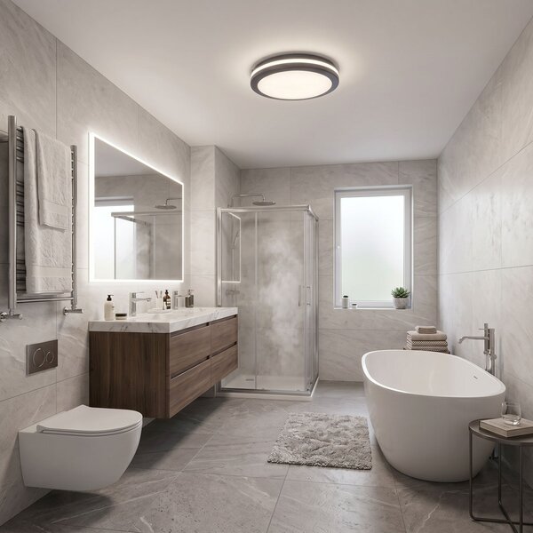 SOLIGHT GARI LED stropní osvětlení černé 26W 2340lm 3CCT IP65 30cm