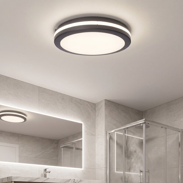 SOLIGHT GARI LED stropní osvětlení černé 26W 2340lm 3CCT IP65 30cm