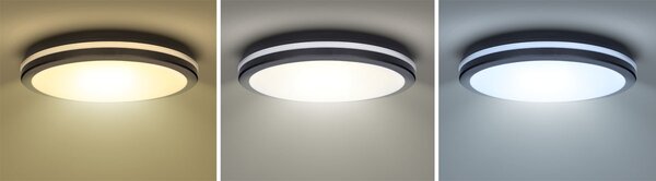 SOLIGHT GARI LED stropní osvětlení černé 44W 3960lm 3CCT IP65 40cm