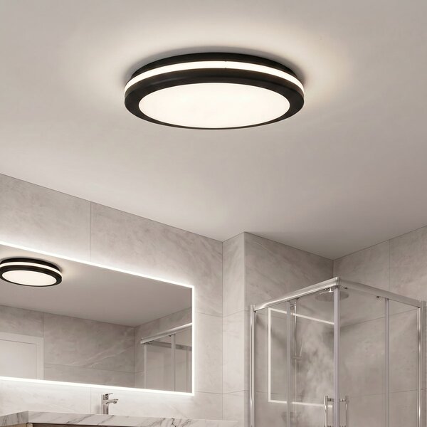 SOLIGHT GARI LED stropní osvětlení černé 44W 3960lm 3CCT IP65 40cm