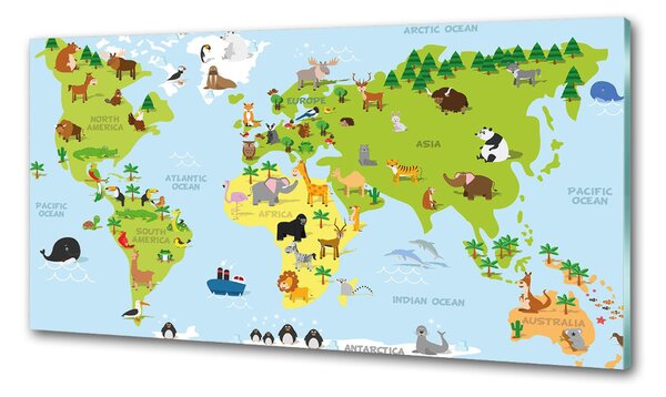 Panel do kuchyně Mapa zvířata pksh-99962679