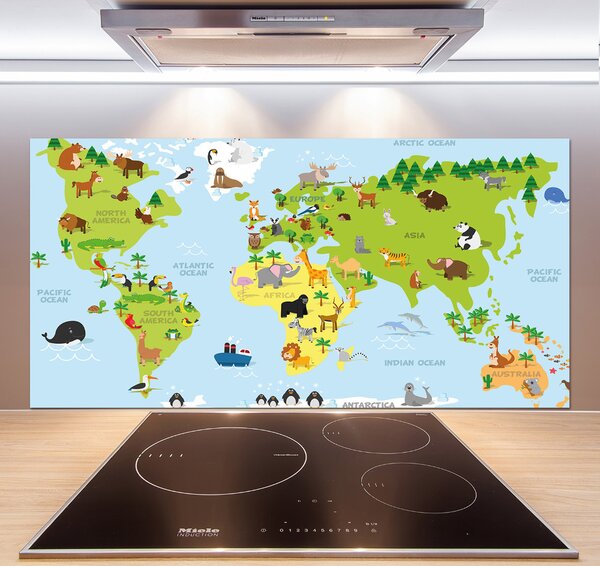 Panel do kuchyně Mapa zvířata pksh-99962679