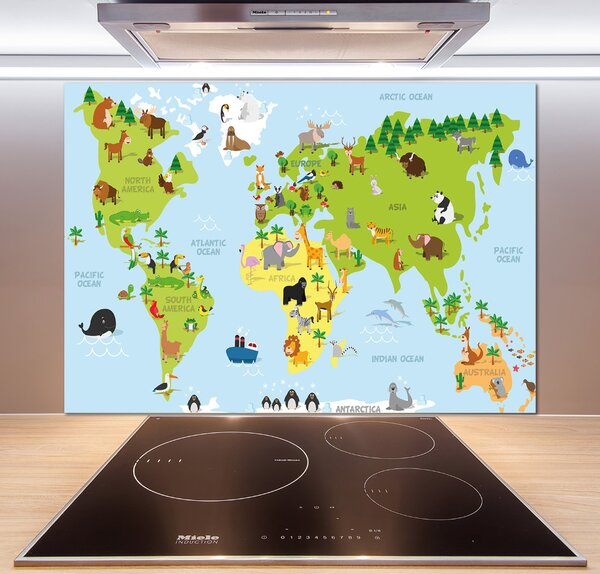 Panel do kuchyně Mapa zvířata pksh-99962679