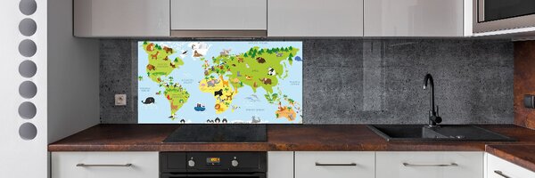 Panel do kuchyně Mapa zvířata pksh-99962679