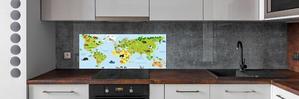 Panel do kuchyně Mapa zvířata pksh-99962679