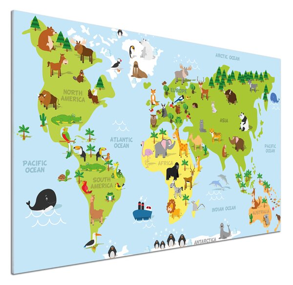 Panel do kuchyně Mapa zvířata pksh-99962679