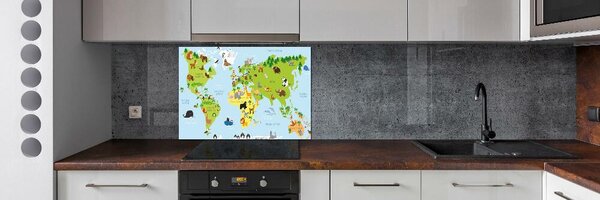 Panel do kuchyně Mapa zvířata pksh-99962679