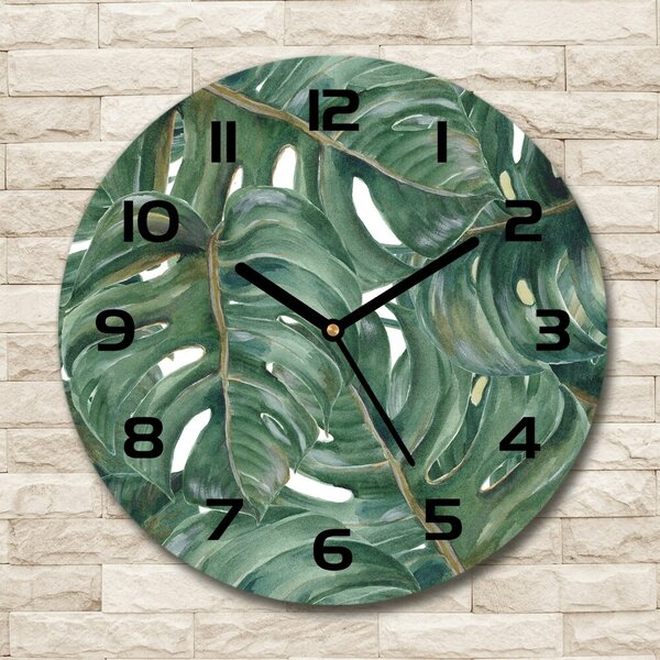 Skleněné nástěnné hodiny kulaté Monstera pl_zso_30_c-f_101969533