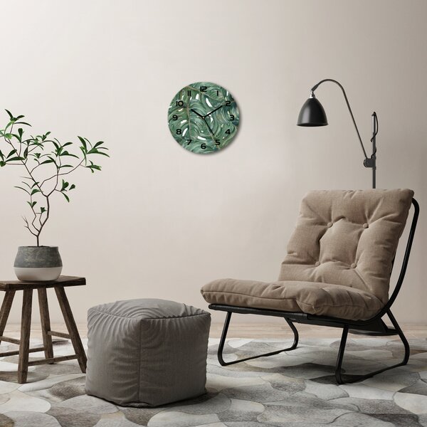 Skleněné nástěnné hodiny kulaté Monstera pl_zso_30_c-f_101969533