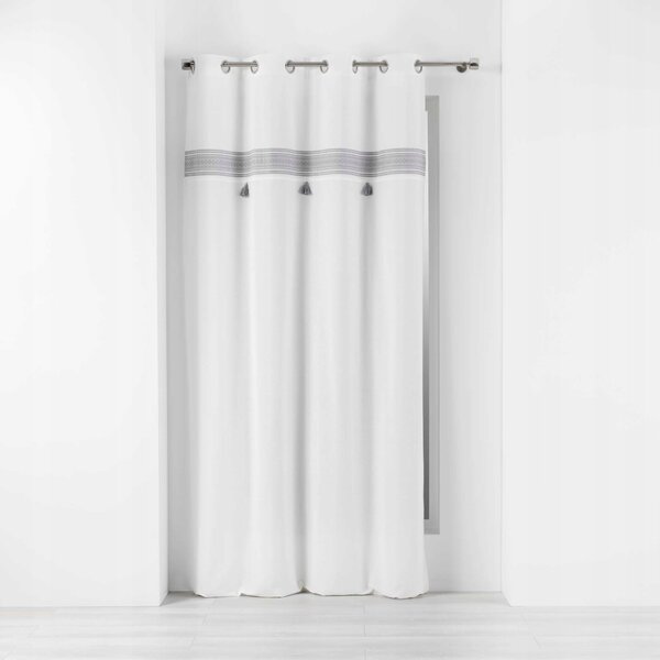 ZÁVĚS BÍLÁ BAVLNĚNÁ ORIENTÁLNÍ 140x240cm ŠEDÁ
