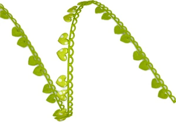 Stuha vysekávaná GREEN HEARTS zelená 10mm x 5m (15,- Kč/m)