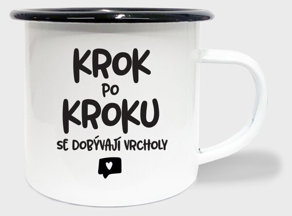 Hrnek Krok po kroku se dobývají vrcholy - smalt