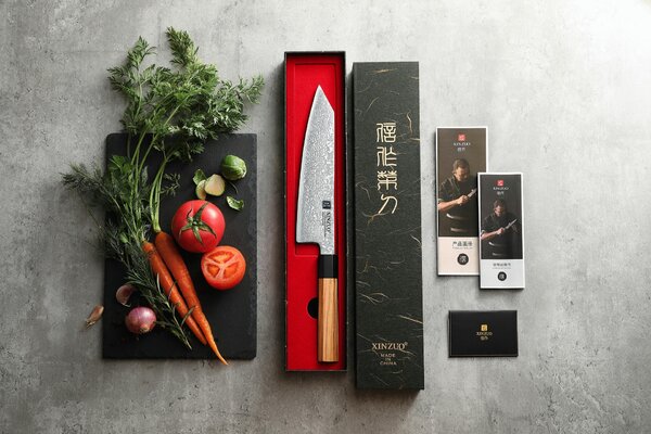 Šéfkuchařský nůž Bunka XinZuo PM8O 8,5"