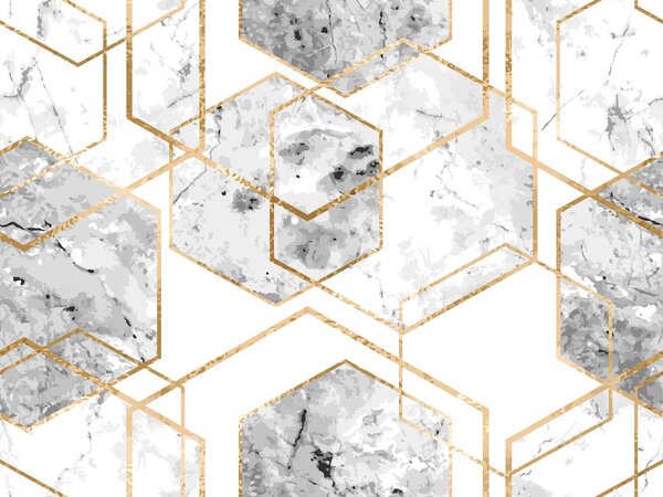 Fototapeta Elegantní šestiúhelníkový mramorový vzor, Geometrické fototapety, Populární fototapety, u04140 - Tapeko.co.cz