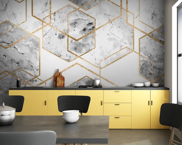 Fototapeta Elegantní šestiúhelníkový mramorový vzor, Geometrické fototapety, Populární fototapety, u04140 - Tapeko.co.cz