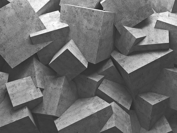 Fototapeta Hromada betonových bloků, Geometrické 3D fototapety, Populární fototapety, u08929 - Tapeko.co.cz