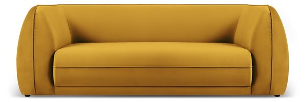 Žlutá sametová pohovka 225 cm Lando – Micadoni Home
