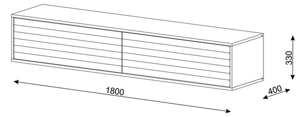 BIM Televizní stolek Wabi 180 cm, černý mat