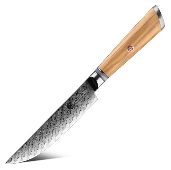 Steakový nůž z damaškové oceli SaKuRo Olive 12,7 cm