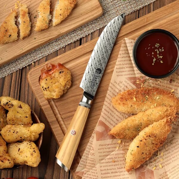 Steakový nůž z damaškové oceli SaKuRo Olive 12,7 cm