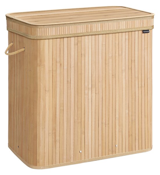SONGMICS Koš na prádlo s víkem bambus 150l