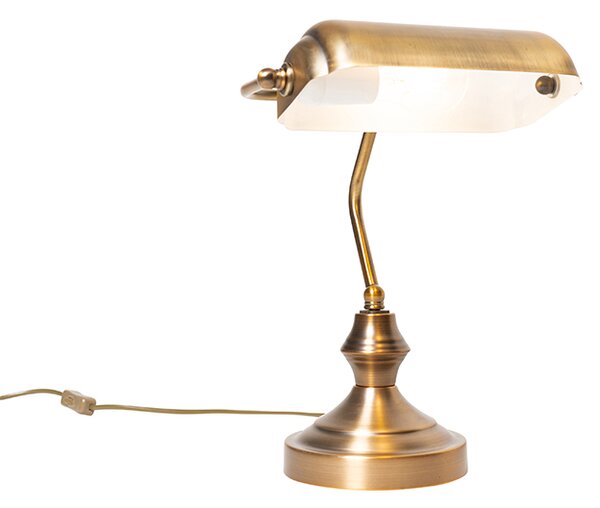 Klasická stolní lampa/lampička notáře bronzová - Banker
