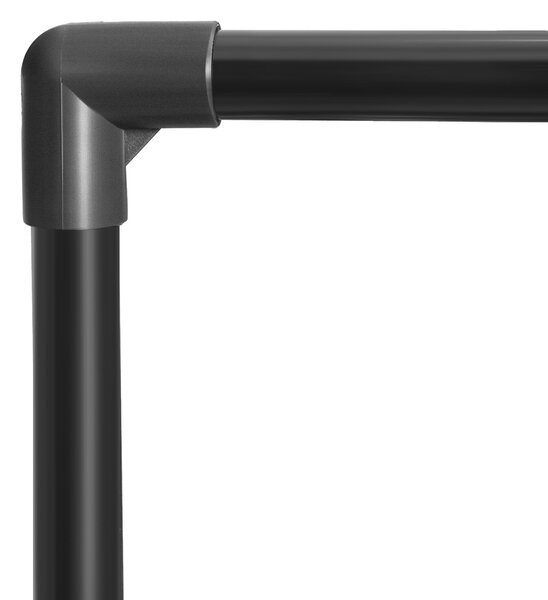 SONGMICS Skládací kovový botník 2 police 92 x 34 x 30 cm černý