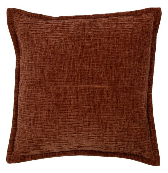 Polštář z mačkaného sametu Crinkled velvet rust – 45*45*6 cm - Mars & More
