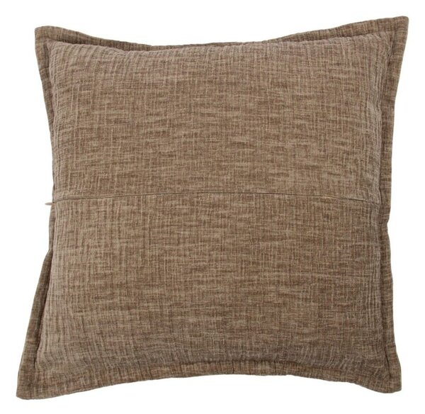 Polštář z mačkaného sametu Crinkled velvet taupe – 45*45*6 cm - Mars & More