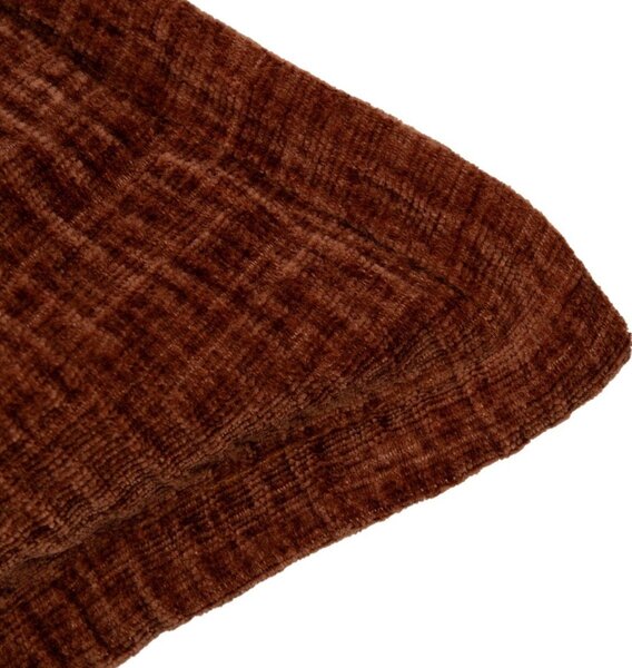 Polštář z mačkaného sametu Crinkled velvet rust – 45*45*6 cm - Mars & More