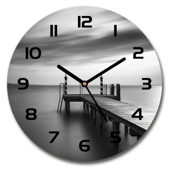 Skleněné hodiny kulaté Molo nad jezerem pl_zso_30_c-f_179985684