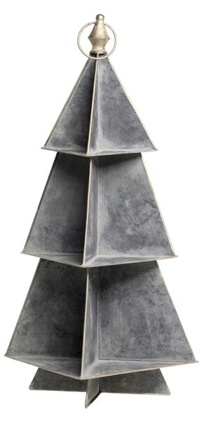 Šedý antik kovový vánoční stromek – 25*25*67 cm - Chic Antique