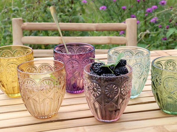Set 6ks barevných skleniček na vodu Saint-Émilion - Ø 8,5*10 cm / 330ml - Chic Antique